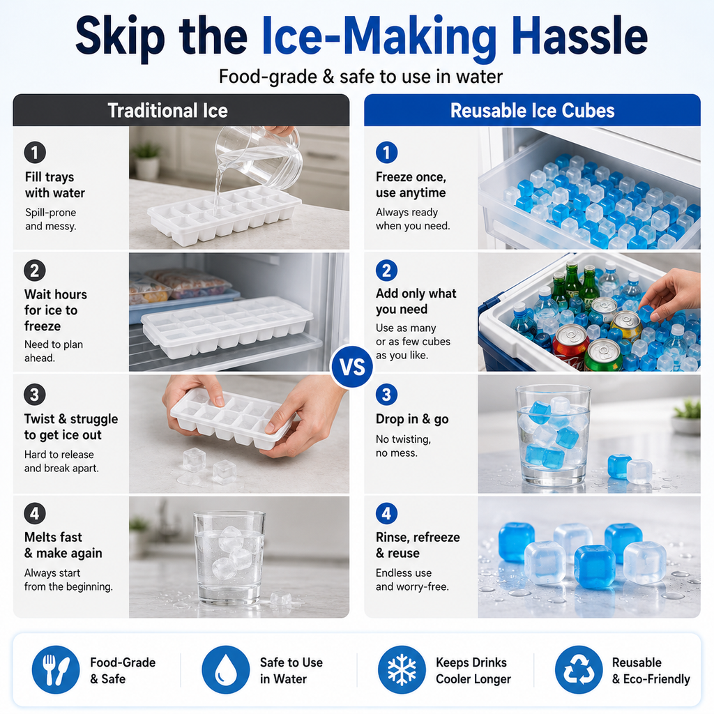 🧊Reusable Cooling Cubes for Drinks & Coolers