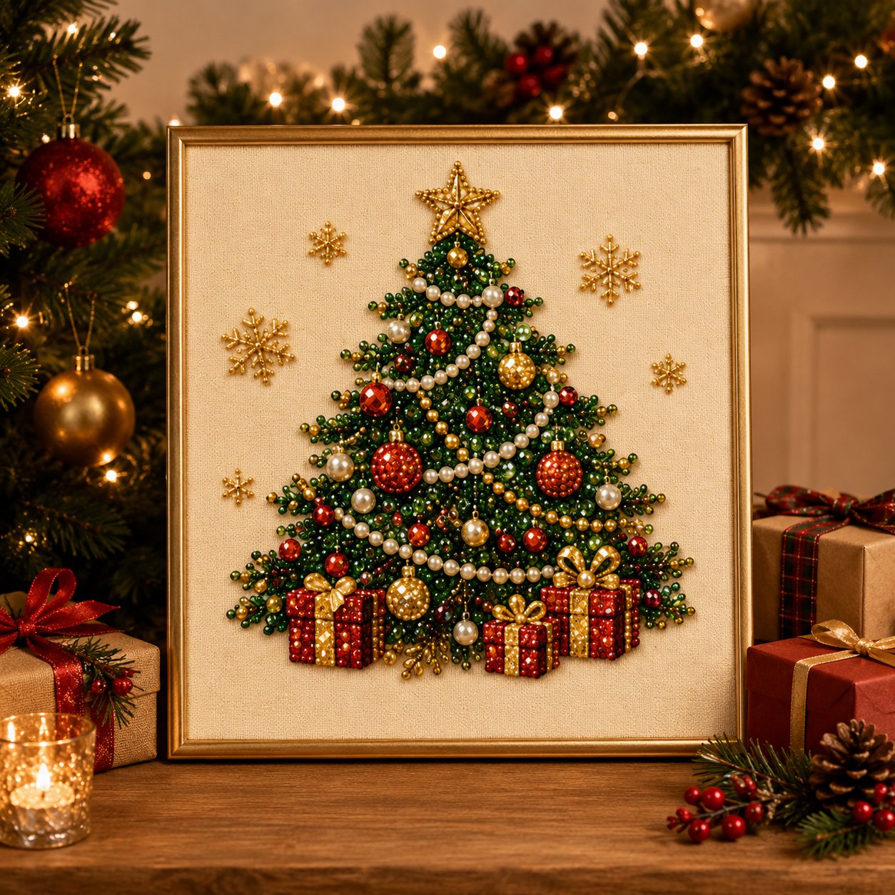 💥 Last Day 49% OFF – 🧘Relaxing & Beginner-Friendly - 🎨💎DIY Christmas Pearl Diamond Painting Art Kit
