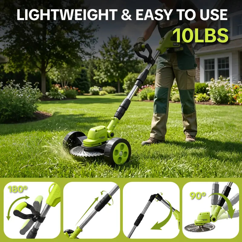 21V Cordless 3-in-1 Grass Trimmer & Mini Mower
