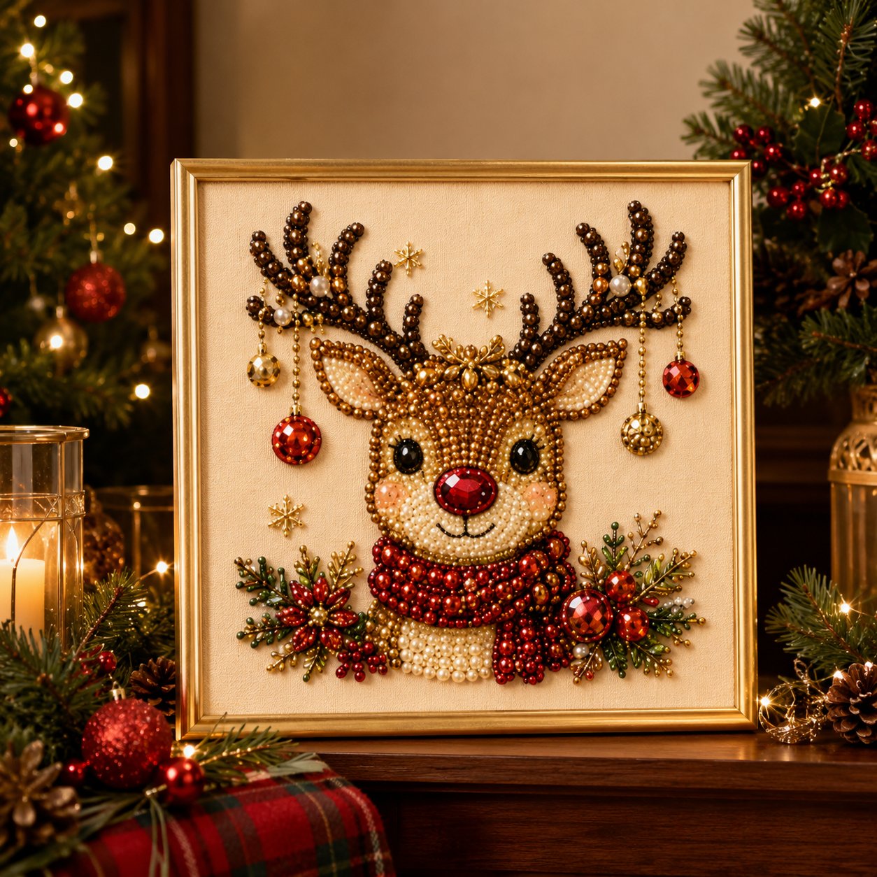 💥 Last Day 49% OFF – 🧘Relaxing & Beginner-Friendly - 🎨💎DIY Christmas Pearl Diamond Painting Art Kit