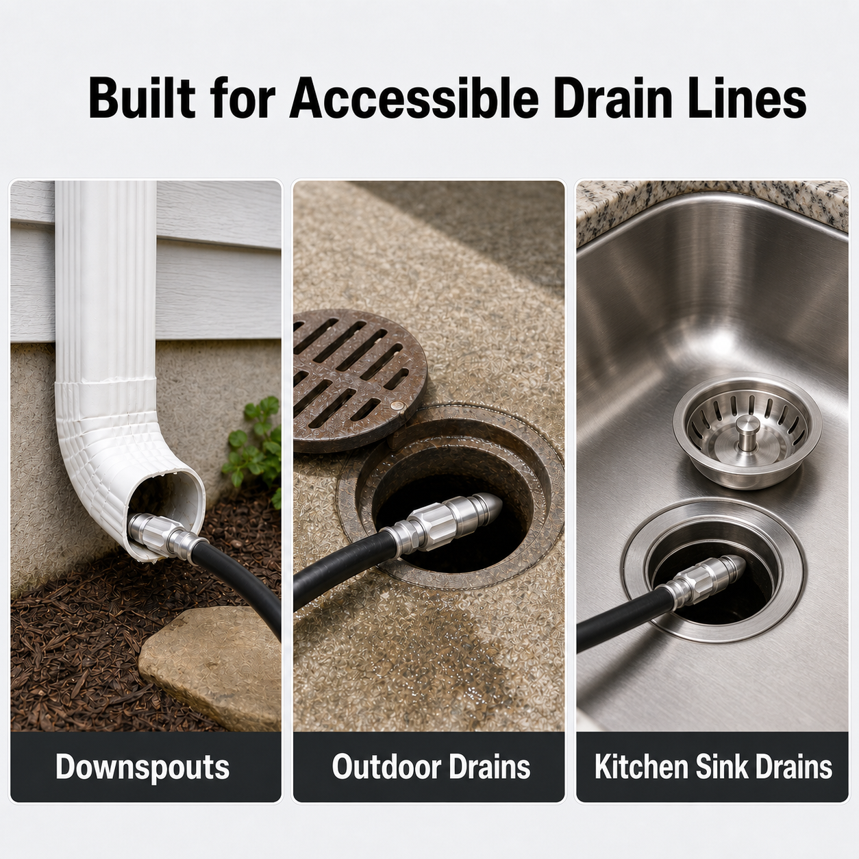 🔩Stainless Steel 7-Jet Sewer Jetter Nozzle with 1/4-In Quick Connect