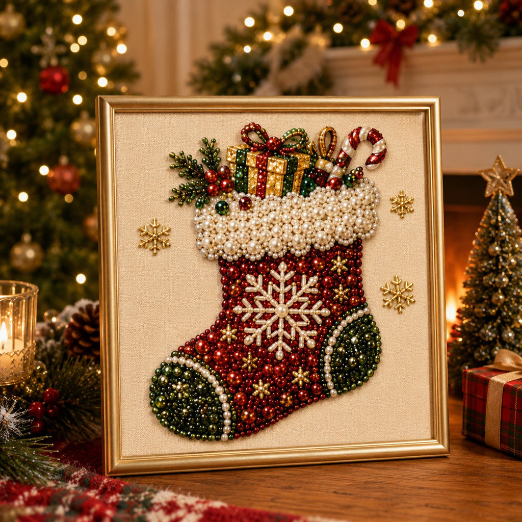 💥 Last Day 49% OFF – 🧘Relaxing & Beginner-Friendly - 🎨💎DIY Christmas Pearl Diamond Painting Art Kit