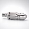 🔩Stainless Steel 7-Jet Sewer Jetter Nozzle with 1/4-In Quick Connect