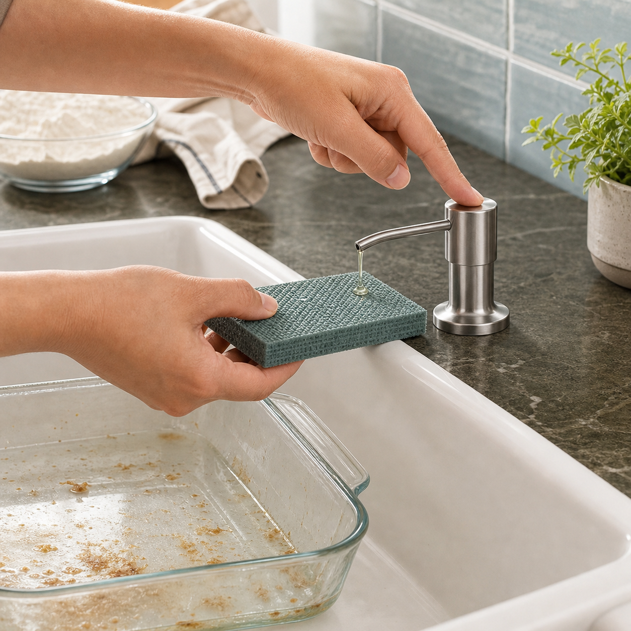 🧼Built-In Sink Soap Dispenser with Long Tube 💧 Draws directly from a larger soap container below the sink—ideal for kitchens and bathrooms with fewer refill interruptions.