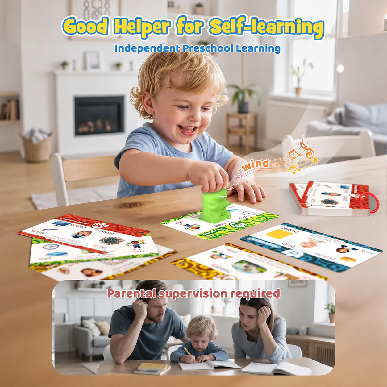Interactive Dino Phonics Reader Set – Tap-to-Read Learning Cards & Stickers