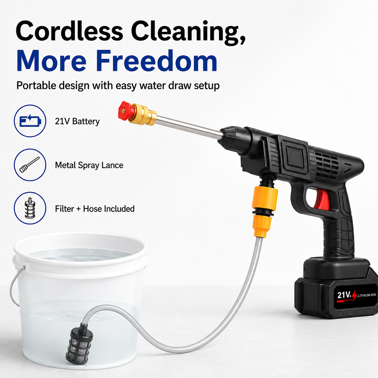 Cordless Pressure Washer Kit – Portable Cleaning for Cars, Patios & More