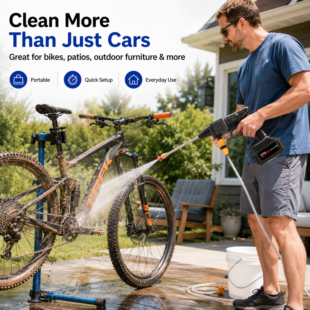 Cordless Pressure Washer Kit – Portable Cleaning for Cars, Patios & More