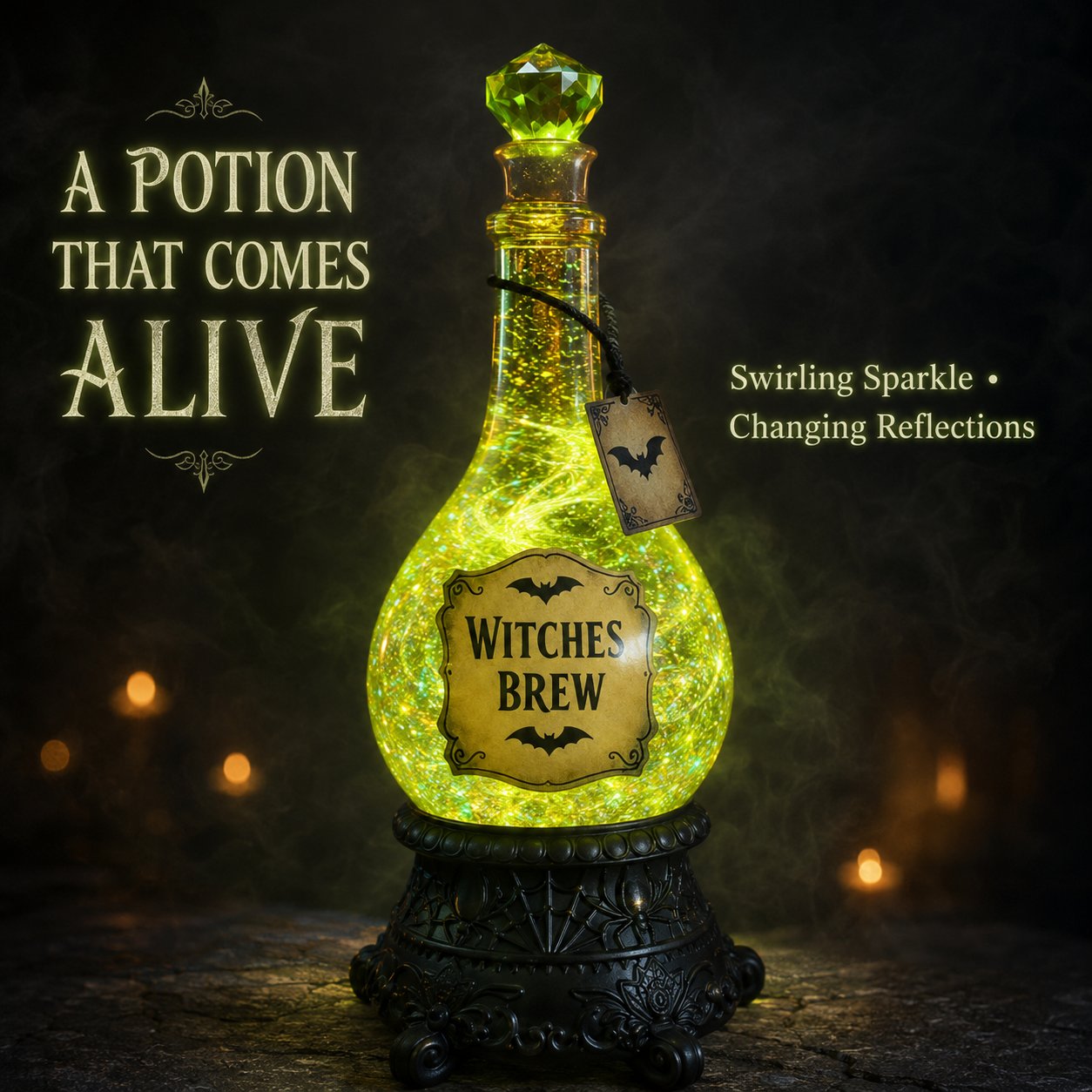 🔥Last Day 50% OFF -🧙✨Lighted Witches’ Brew Poison Bottle Glitter Globe(✨Same as the video)