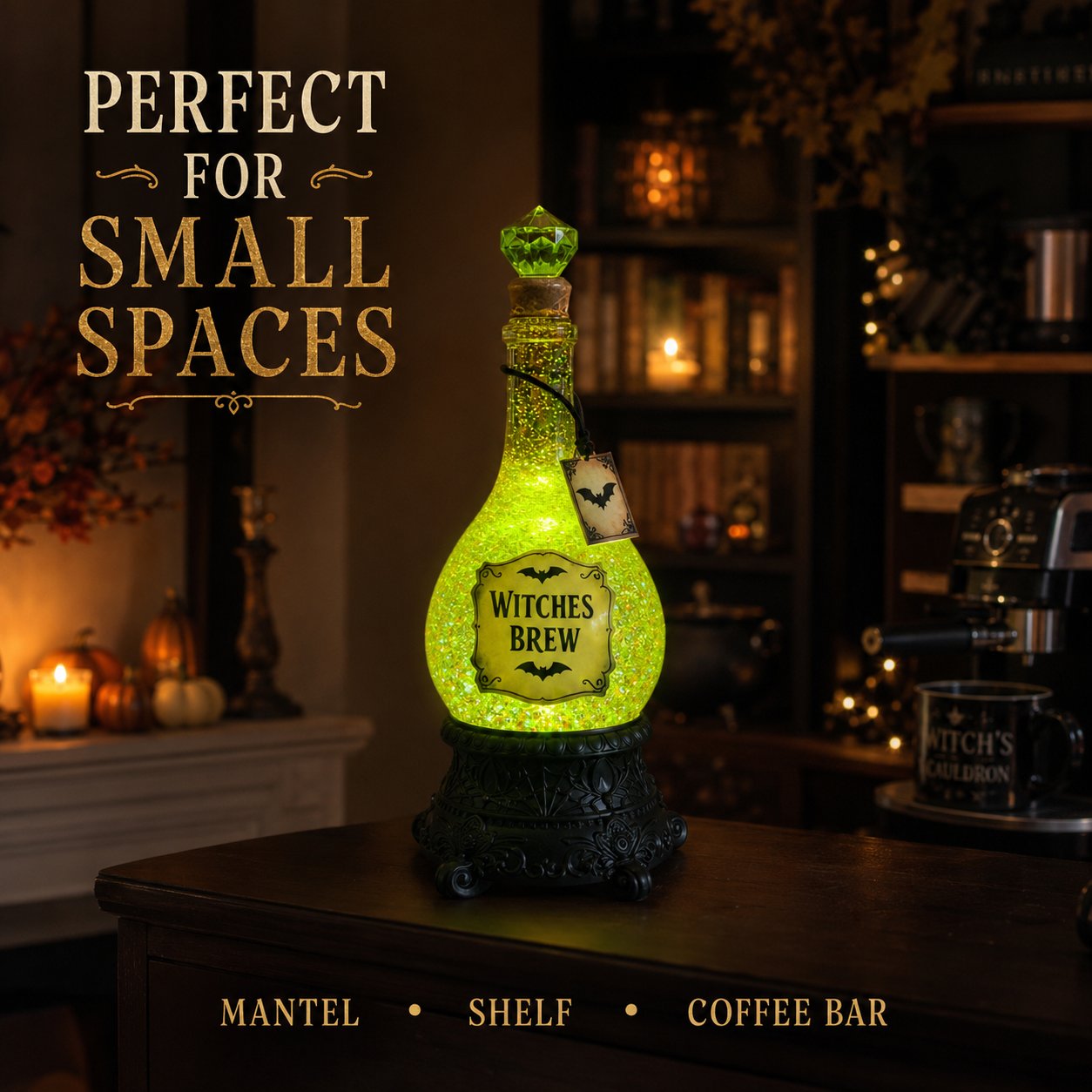 🔥Last Day 50% OFF -🧙✨Lighted Witches’ Brew Poison Bottle Glitter Globe(✨Same as the video)