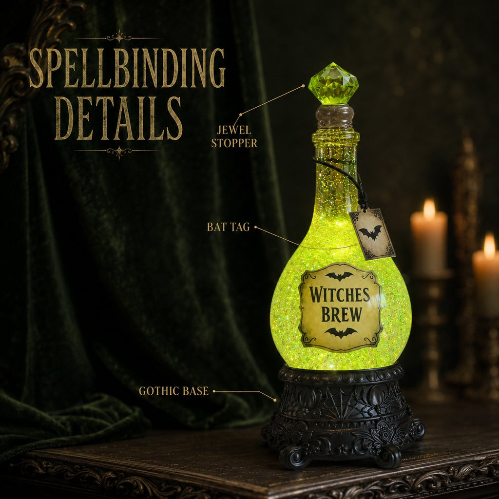 🔥Last Day 50% OFF -🧙✨Lighted Witches’ Brew Poison Bottle Glitter Globe(✨Same as the video)
