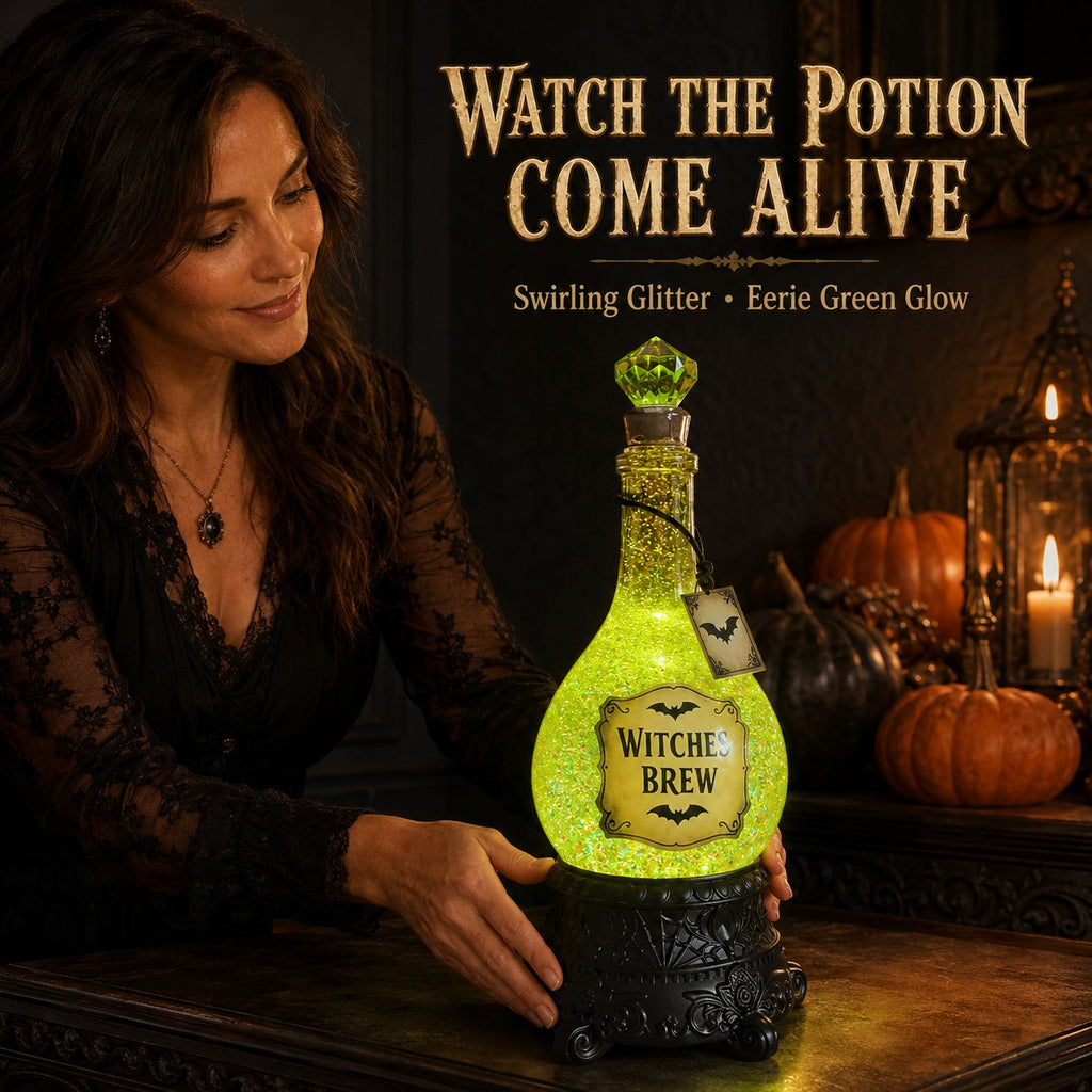 🔥Last Day 50% OFF -🧙✨Lighted Witches’ Brew Poison Bottle Glitter Globe(✨Same as the video)