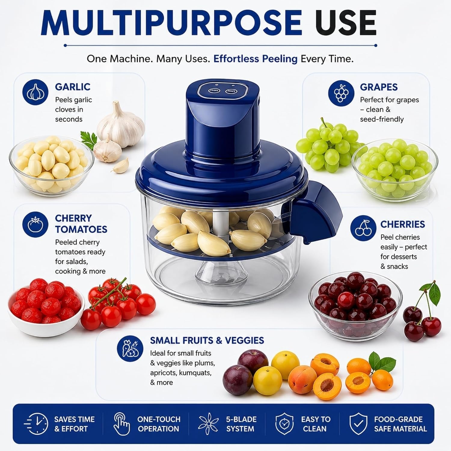 🧄🍇No More Peeling by Hand⚡Electric Peeler