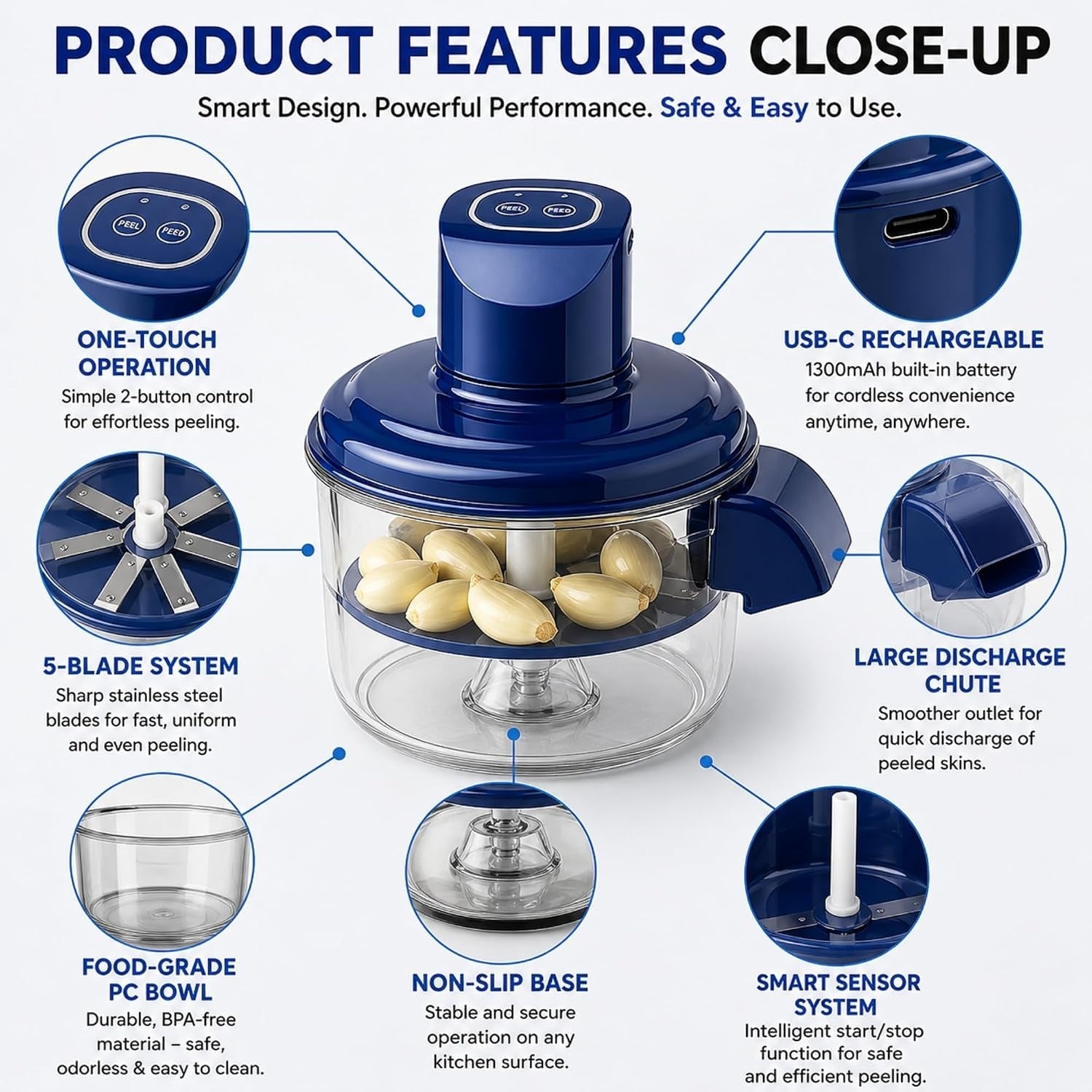 🧄🍇No More Peeling by Hand⚡Electric Peeler